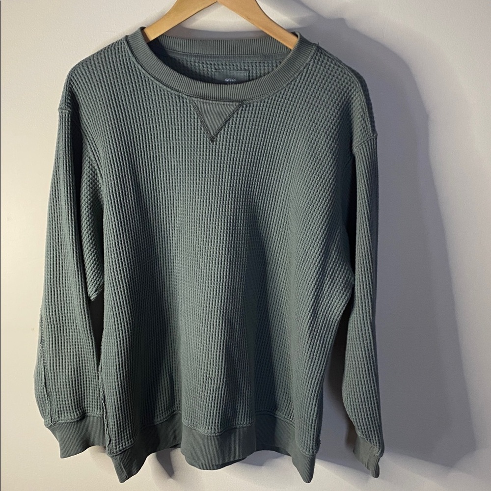 Aerie Waffleknit Green